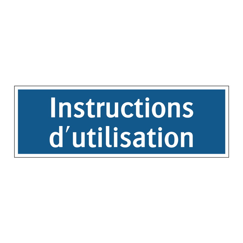 Instructions d'utilisation