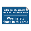 Portez des chaussures de sécurité  /.../ - Wear safety shoes in this area