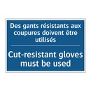 Des gants résistants aux coupures  /.../ - Cut-resistant gloves must be used /.../