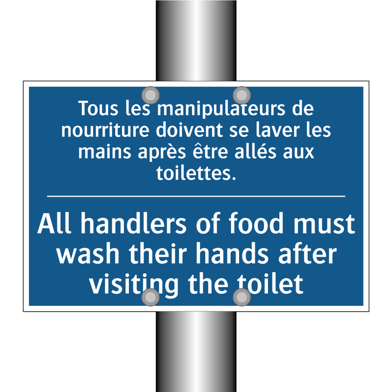 Tous les manipulateurs de nourriture  /.../ - All handlers of food must wash  /.../