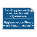 Avis d'hygiène Veuillez vous laver  /.../ - Hygiene notice Please wash hands  /.../