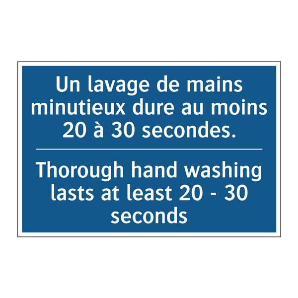 Un lavage de mains minutieux dure  /.../ - Thorough hand washing lasts at  /.../