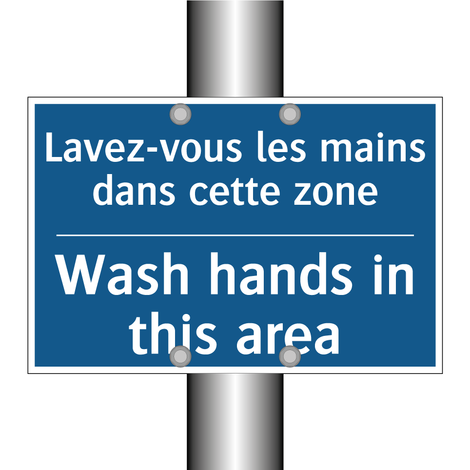 Lavez-vous les mains dans cette  /.../ - Wash hands in this area