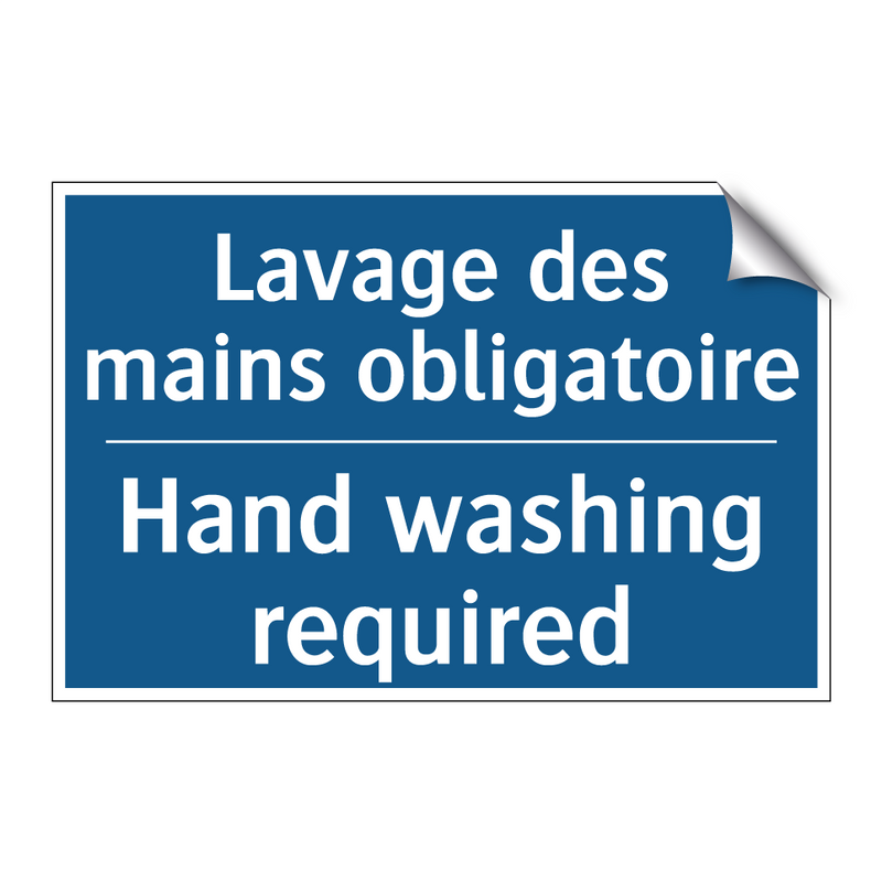 Lavage des mains obligatoire - Hand washing required