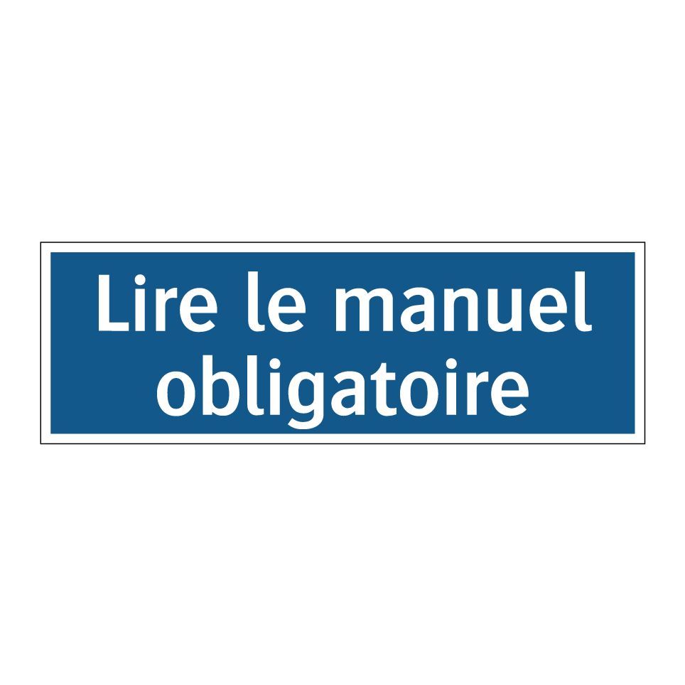 Lire le manuel obligatoire