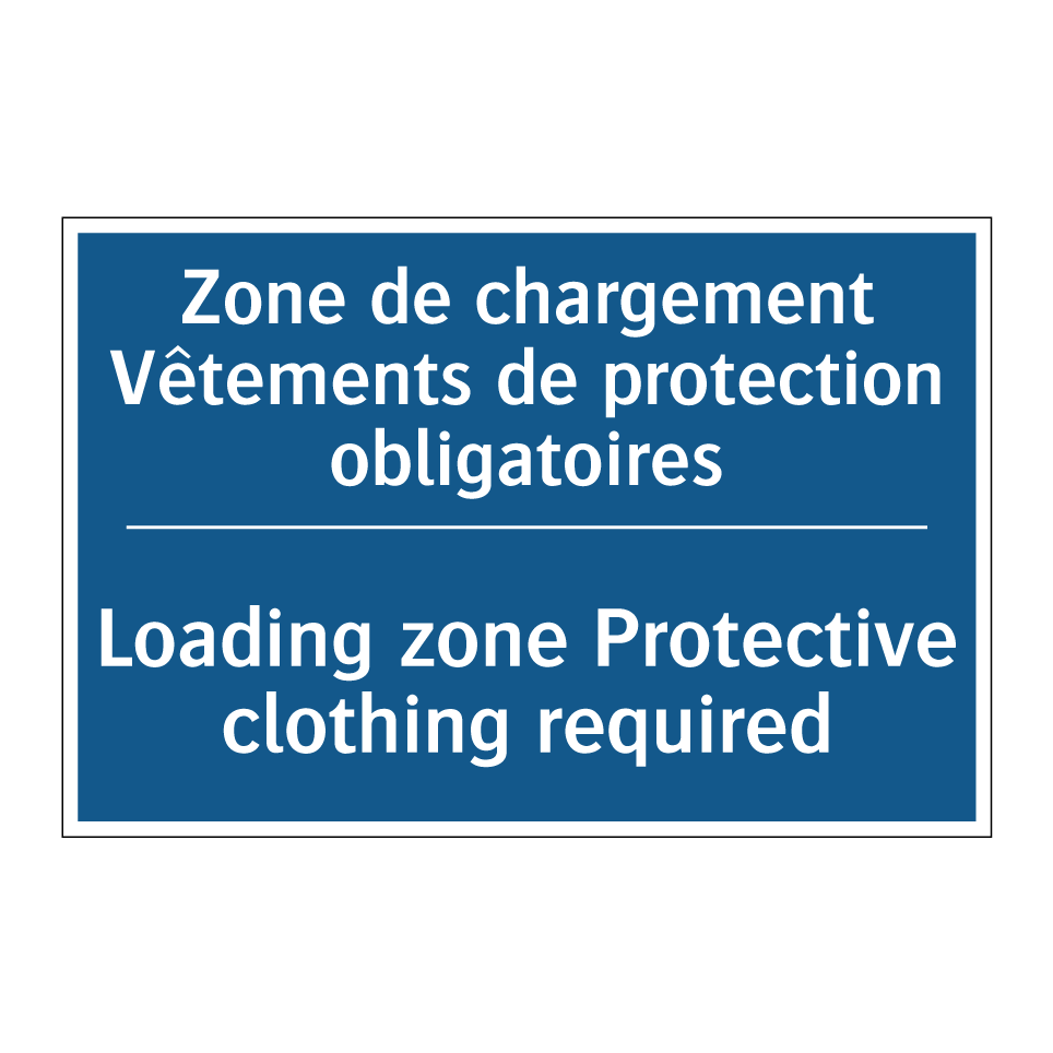 Zone de chargement Vêtements de  /.../ - Loading zone Protective clothing  /.../