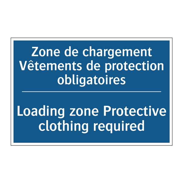 Zone de chargement Vêtements de  /.../ - Loading zone Protective clothing  /.../
