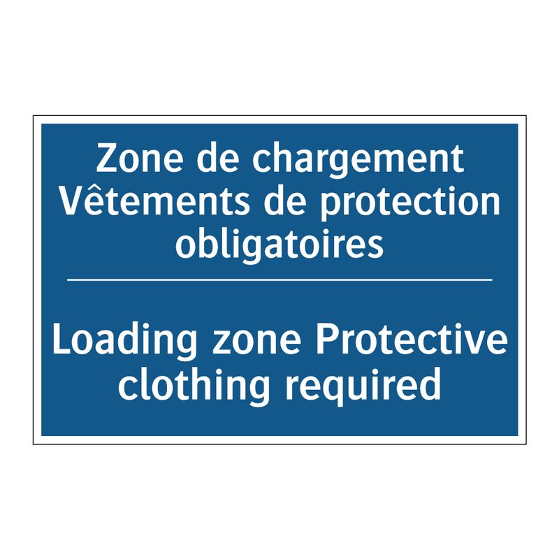 Zone de chargement Vêtements de  /.../ - Loading zone Protective clothing  /.../