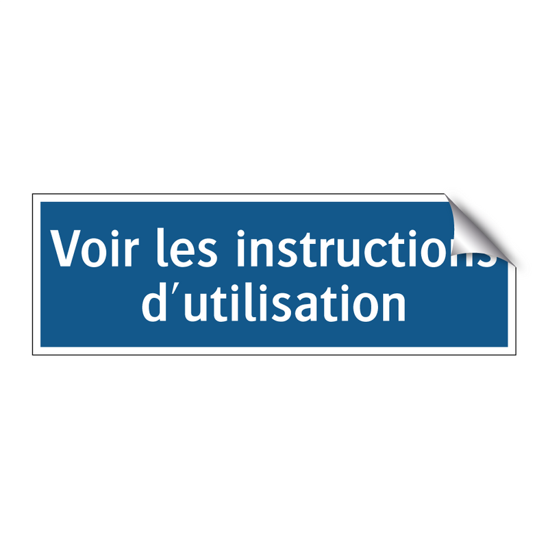 Voir les instructions d'utilisation