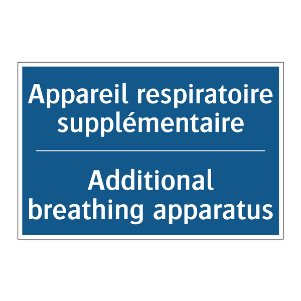 Appareil respiratoire supplémentaire /.../ - Additional breathing apparatus