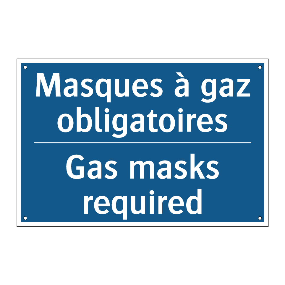 Masques à gaz obligatoires - Gas masks required