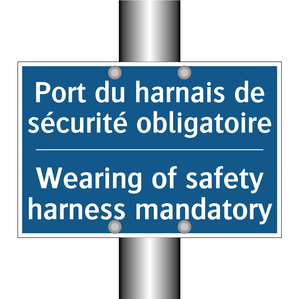 Port du harnais de sécurité obligatoire /.../ - Wearing of safety harness mandatory /.../