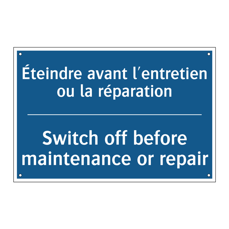 Éteindre avant l'entretien ou  /.../ - Switch off before maintenance  /.../