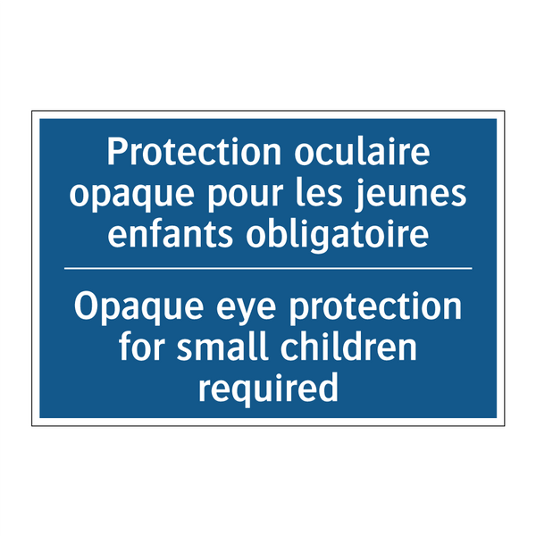 Protection oculaire opaque pour  /.../ - Opaque eye protection for small  /.../