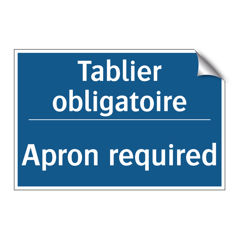 Tablier obligatoire - Apron required
