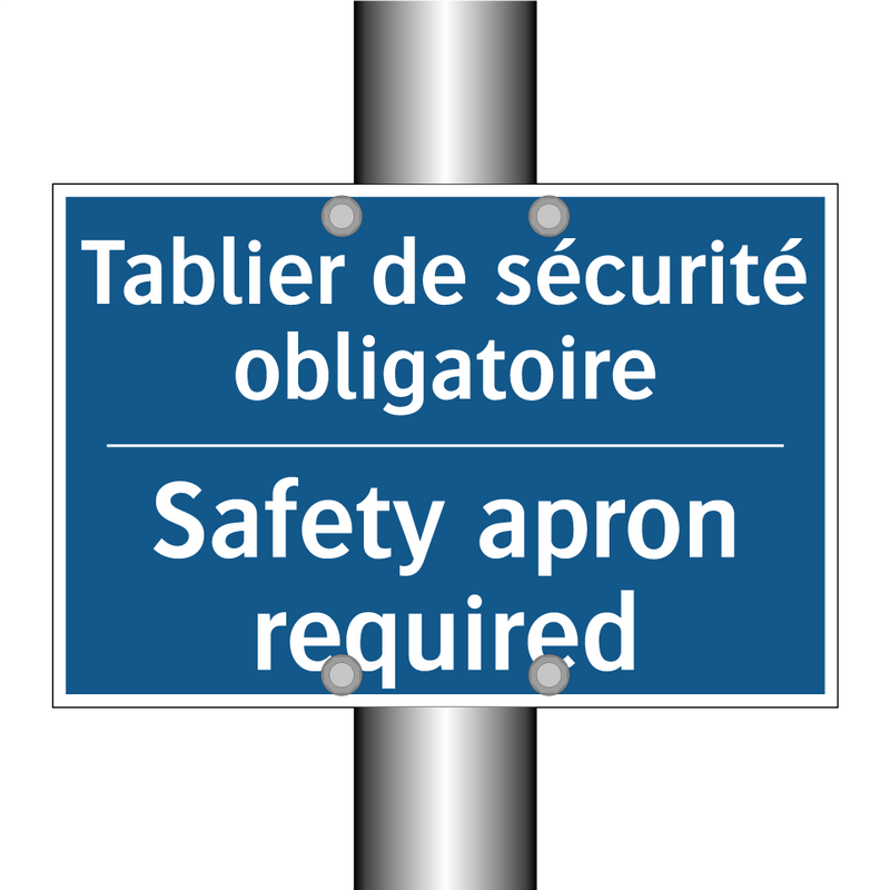 Tablier de sécurité obligatoire /.../ - Safety apron required