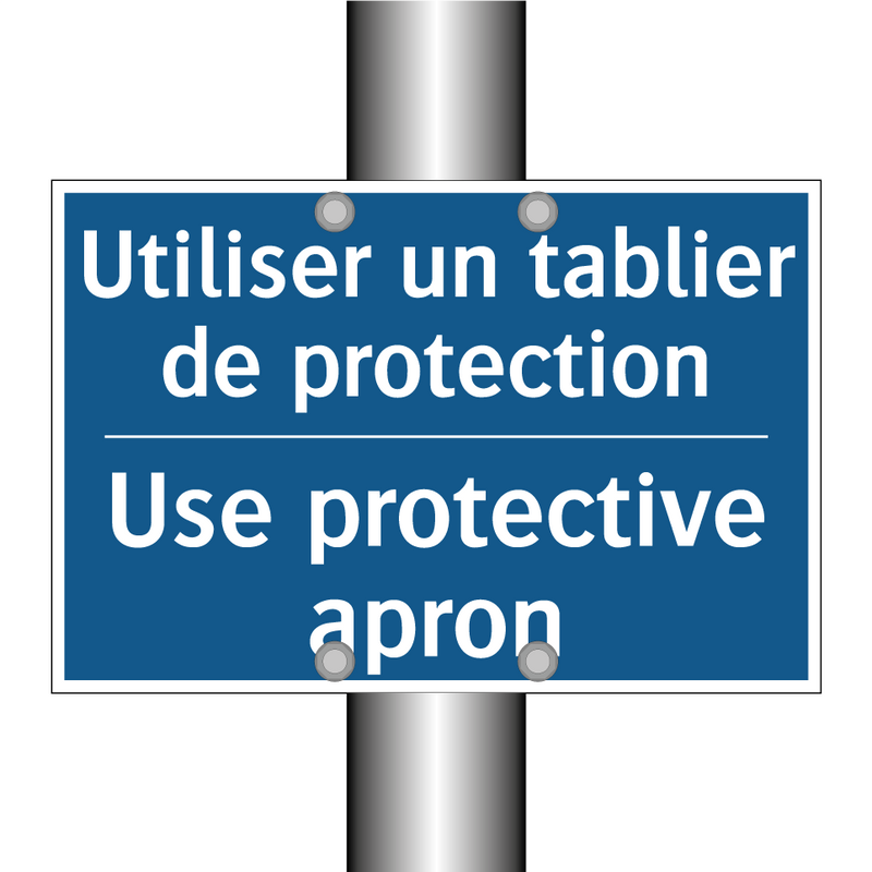 Utiliser un tablier de protection /.../ - Use protective apron