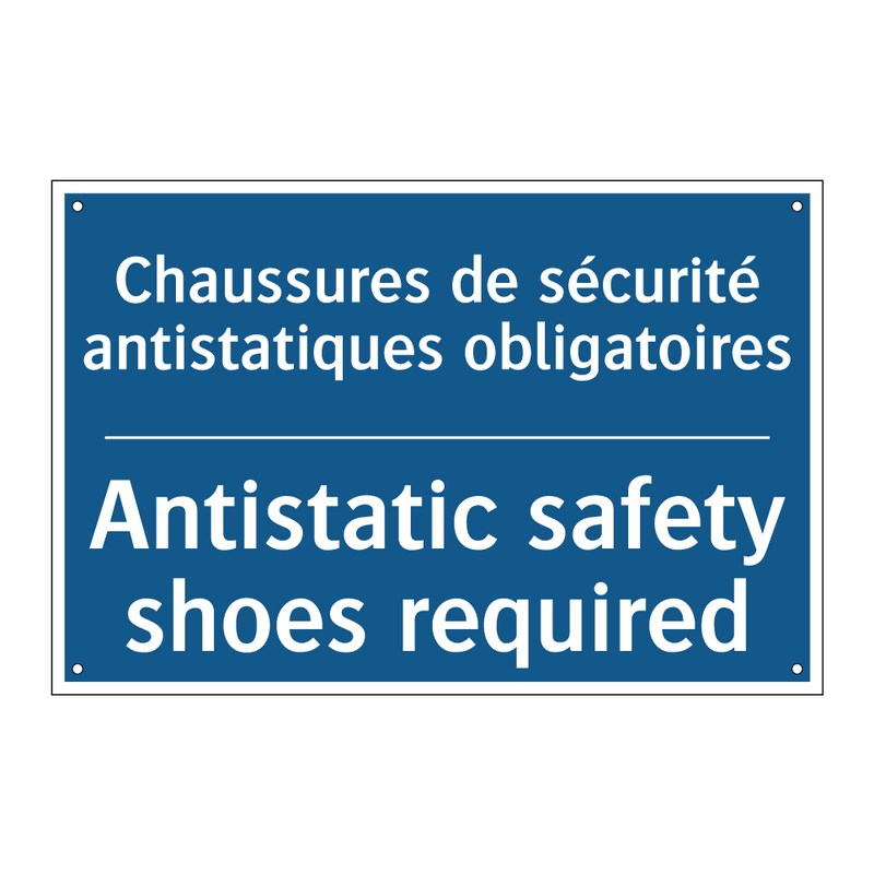 Chaussures de sécurité antistatiques  /.../ - Antistatic safety shoes required /.../