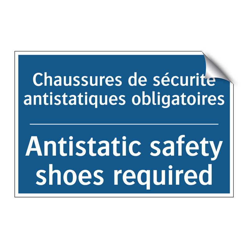 Chaussures de sécurité antistatiques  /.../ - Antistatic safety shoes required /.../