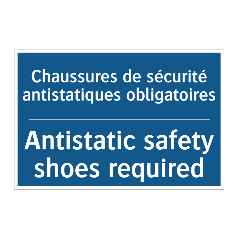 Chaussures de sécurité antistatiques  /.../ - Antistatic safety shoes required /.../