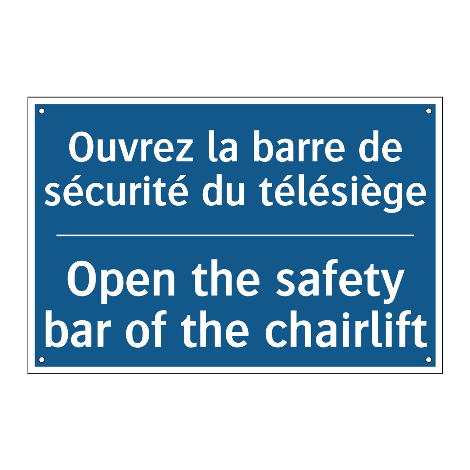 Ouvrez la barre de sécurité du  /.../ - Open the safety bar of the chairlift /.../
