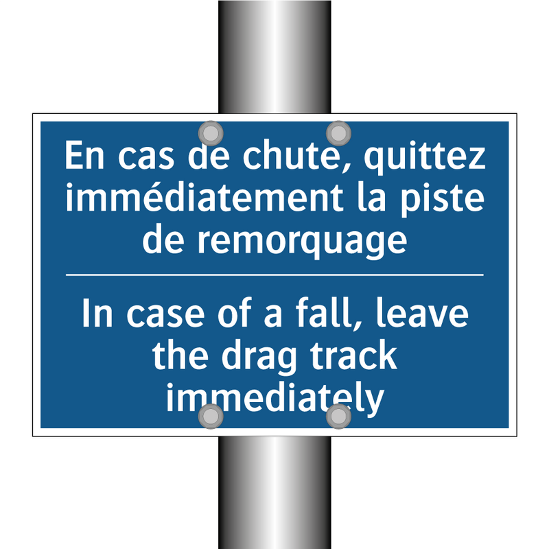En cas de chute, quittez immédiatement  /.../ - In case of a fall, leave the drag  /.../