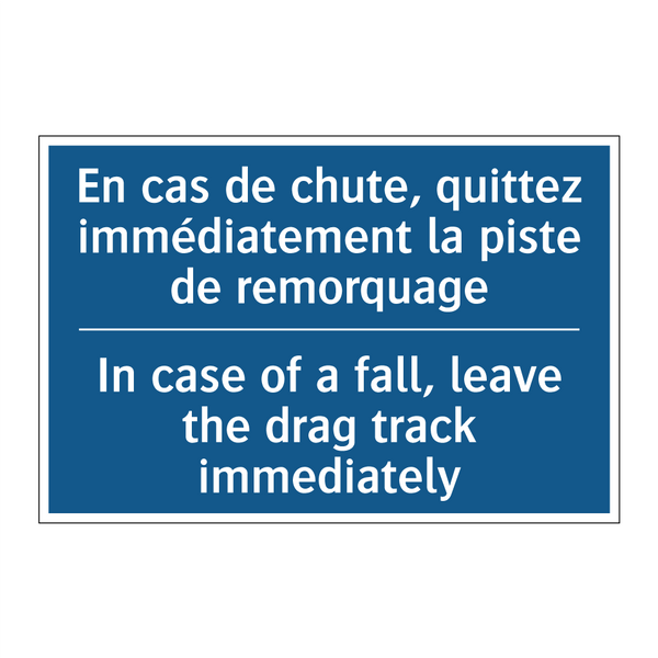 En cas de chute, quittez immédiatement  /.../ - In case of a fall, leave the drag  /.../