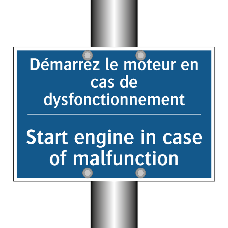 Démarrez le moteur en cas de dysfonctionnement /.../ - Start engine in case of malfunction /.../