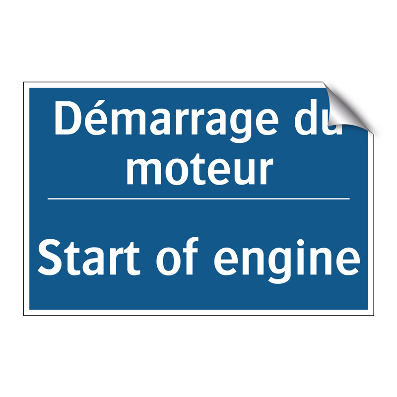 Démarrage du moteur - Start of engine