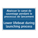 Abaisser le canot de sauvetage  /.../ - Lower lifeboat during launching  /.../