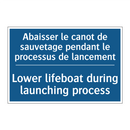 Abaisser le canot de sauvetage  /.../ - Lower lifeboat during launching  /.../