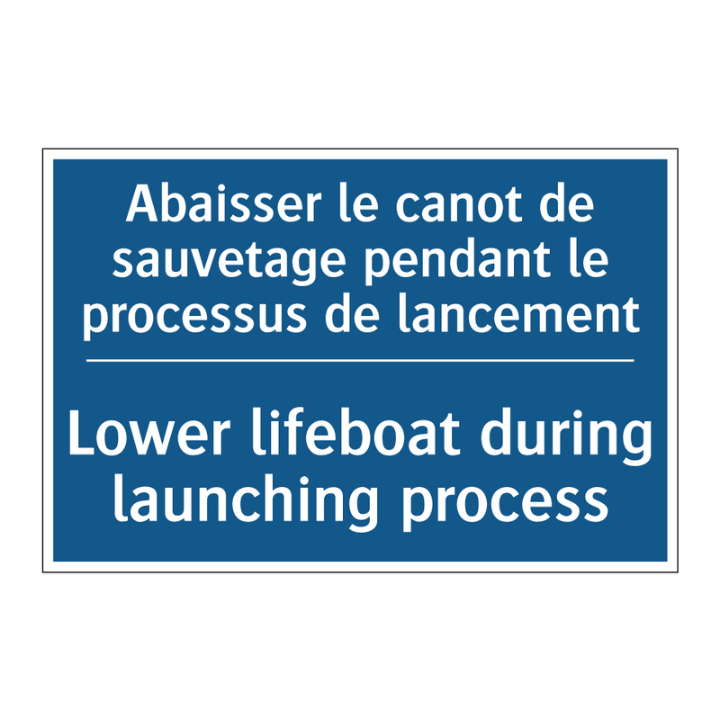 Abaisser le canot de sauvetage  /.../ - Lower lifeboat during launching  /.../