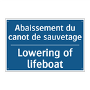 Abaissement du canot de sauvetage /.../ - Lowering of lifeboat