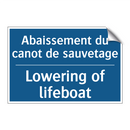 Abaissement du canot de sauvetage /.../ - Lowering of lifeboat