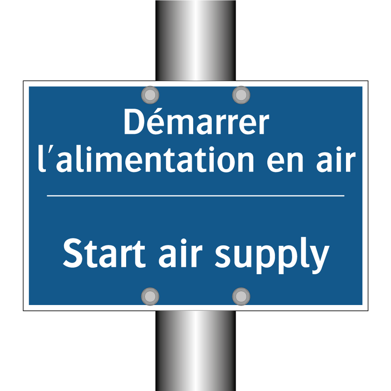 Démarrer l'alimentation en air - Start air supply