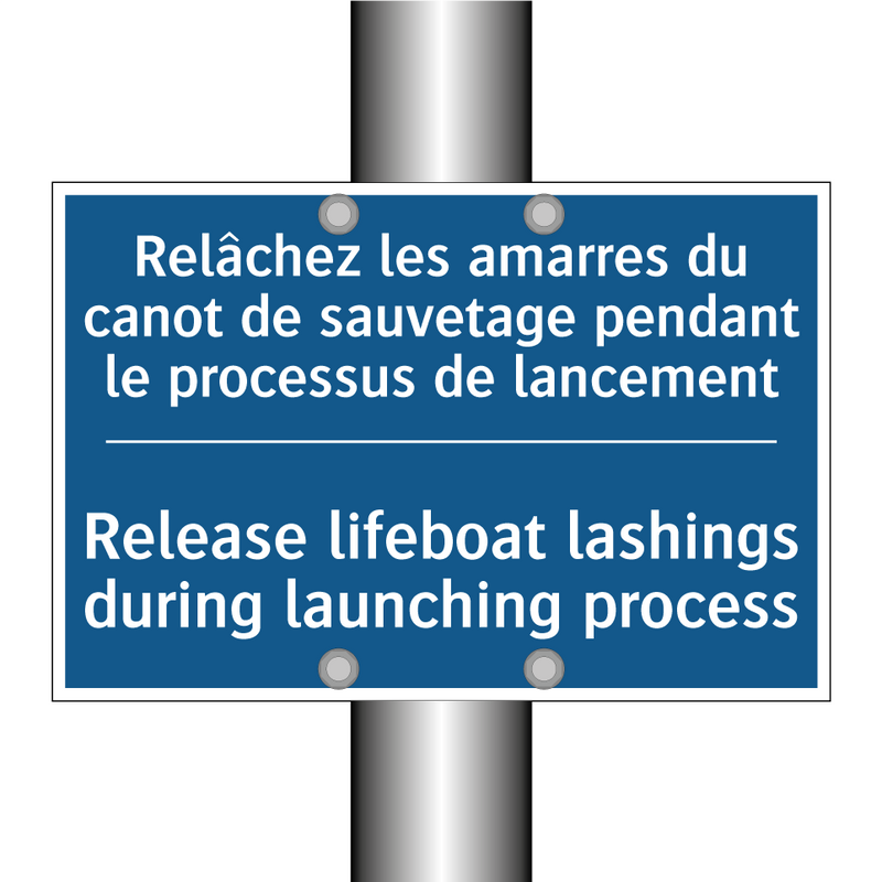 Relâchez les amarres du canot  /.../ - Release lifeboat lashings during  /.../