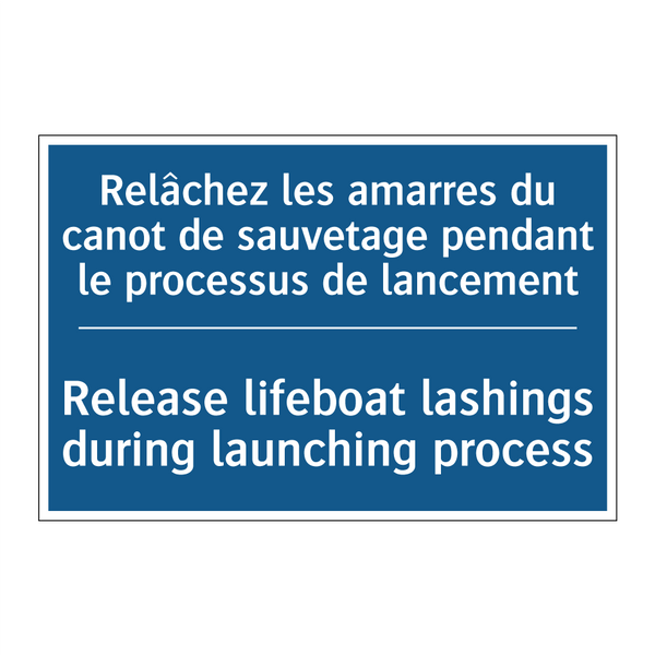 Relâchez les amarres du canot  /.../ - Release lifeboat lashings during  /.../