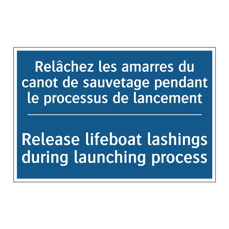 Relâchez les amarres du canot  /.../ - Release lifeboat lashings during  /.../