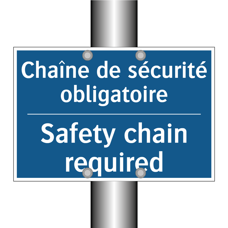 Chaîne de sécurité obligatoire - Safety chain required