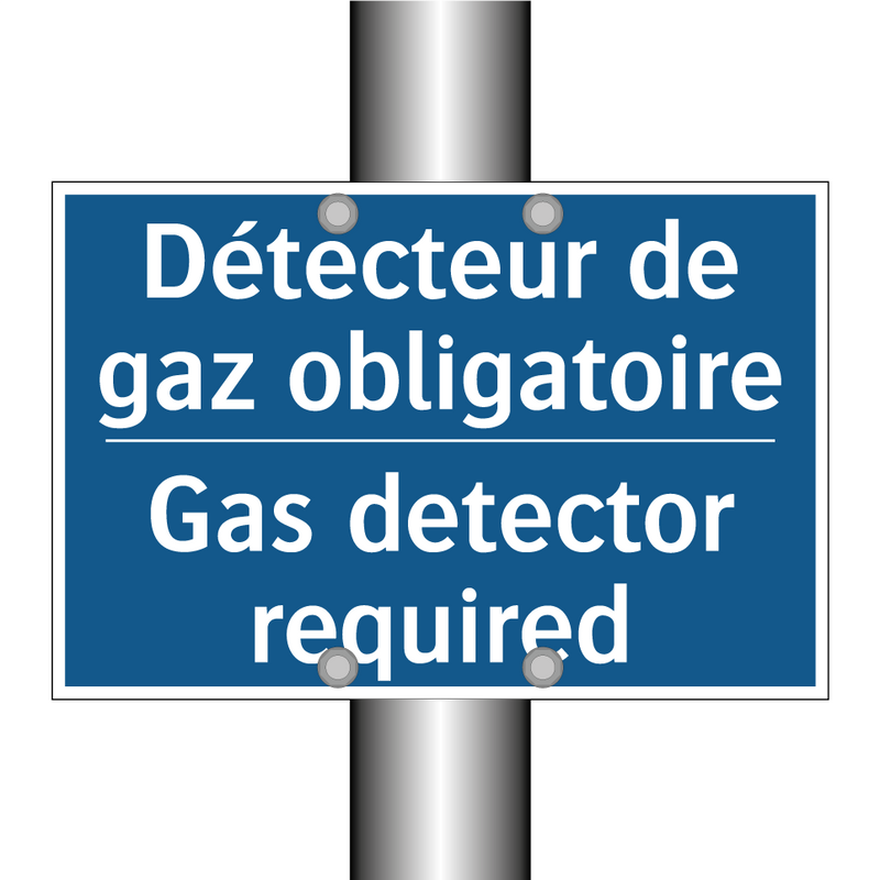 Détecteur de gaz obligatoire - Gas detector required