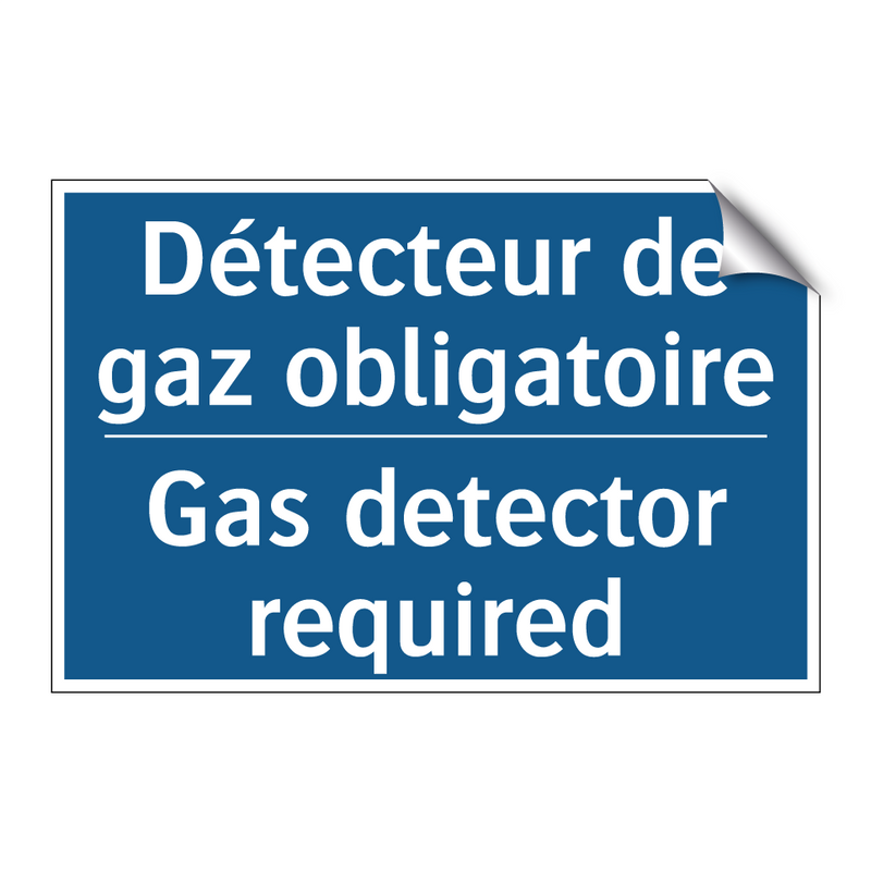 Détecteur de gaz obligatoire - Gas detector required