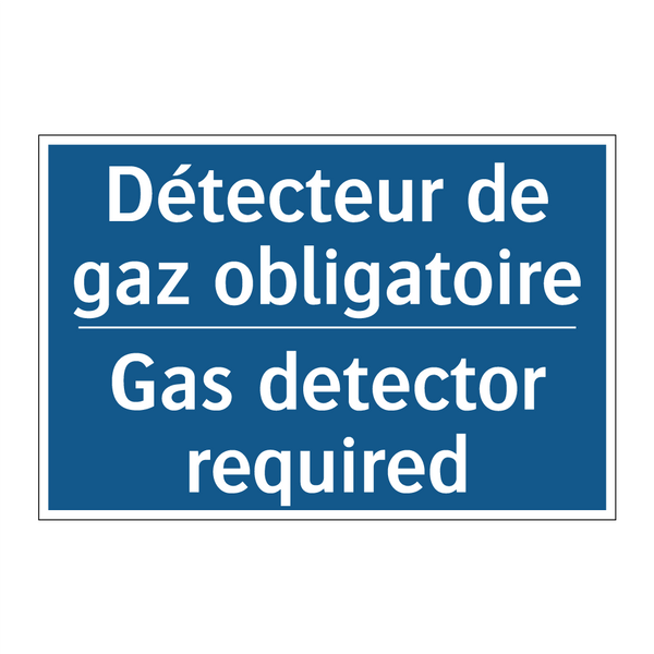 Détecteur de gaz obligatoire - Gas detector required