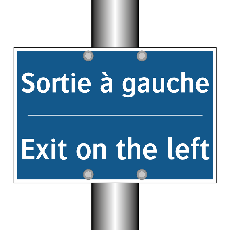 Sortie à gauche - Exit on the left