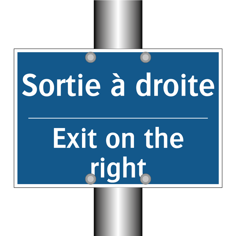 Sortie à droite - Exit on the right