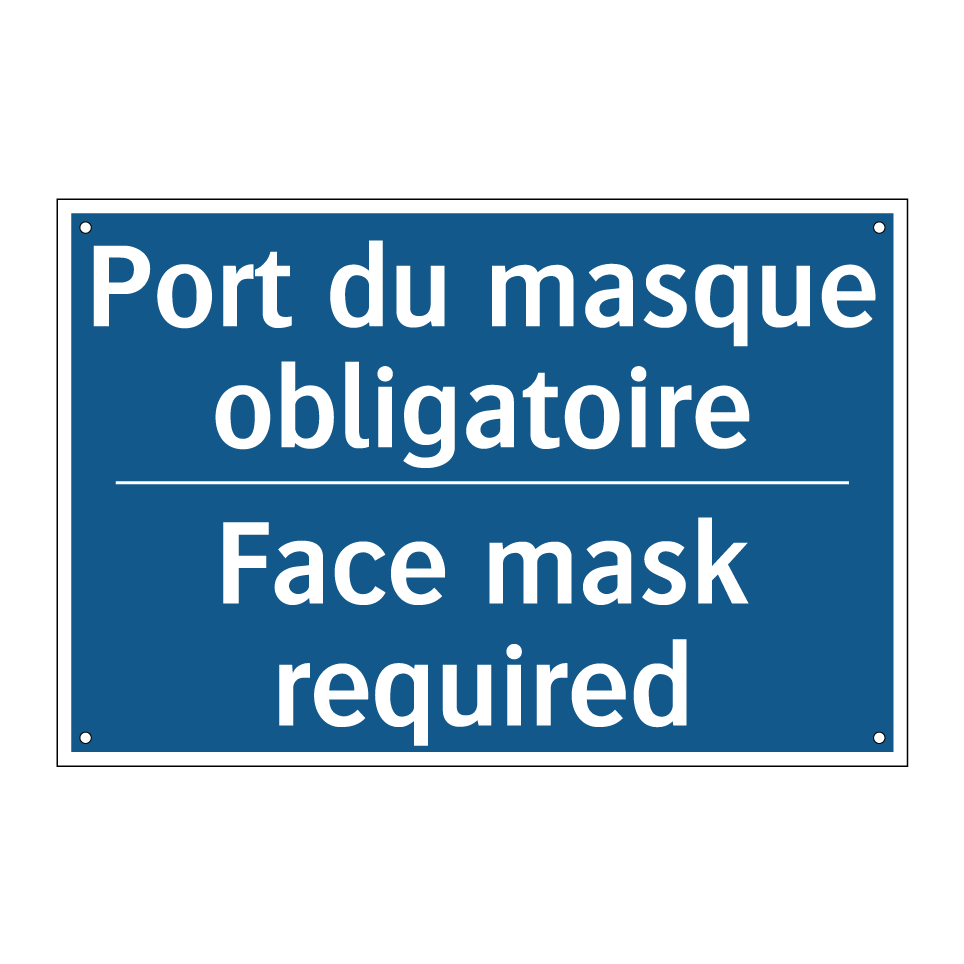 Port du masque obligatoire - Face mask required