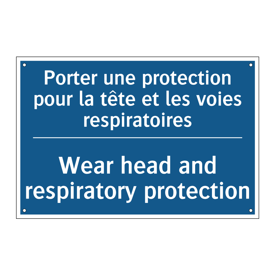 Porter une protection pour la  /.../ - Wear head and respiratory protection /.../