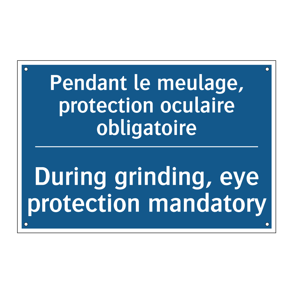 Pendant le meulage, protection  /.../ - During grinding, eye protection  /.../