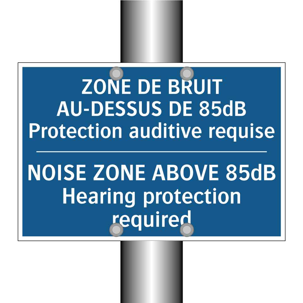 ZONE DE BRUIT AU-DESSUS DE 85dB  /.../ - NOISE ZONE ABOVE 85dB Hearing  /.../