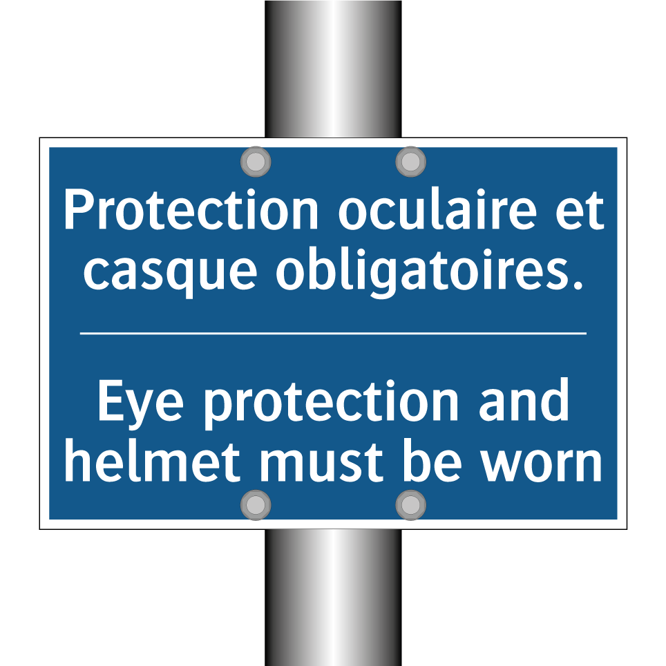 Protection oculaire et casque  /.../ - Eye protection and helmet must  /.../