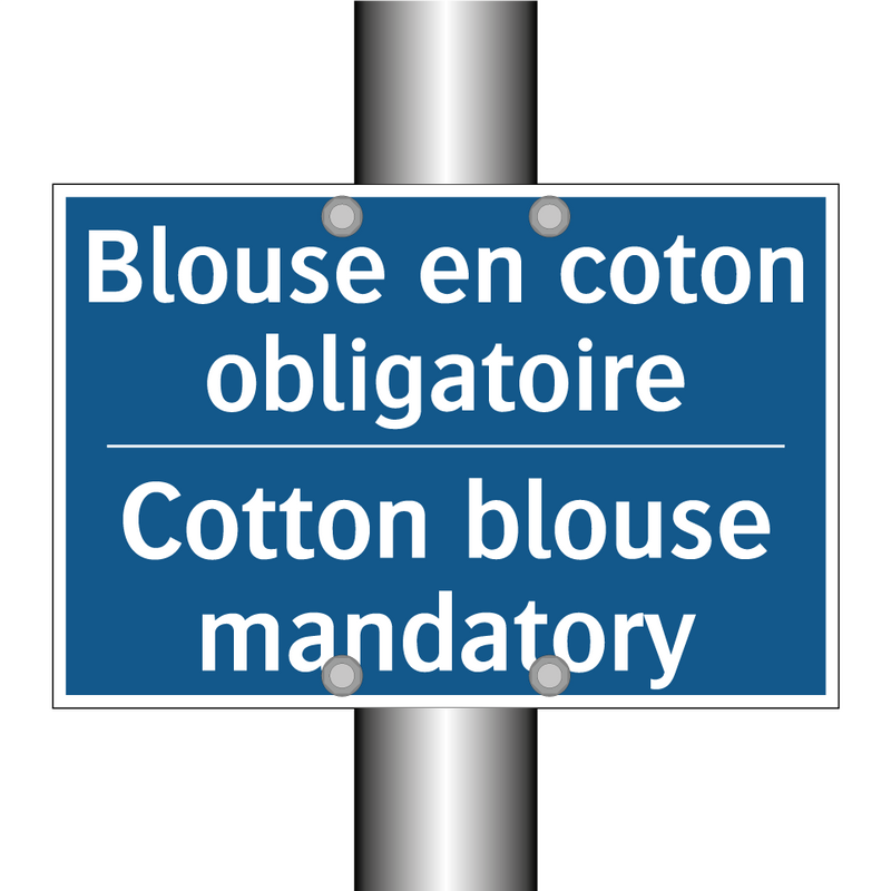 Blouse en coton obligatoire - Cotton blouse mandatory
